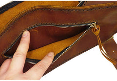 Handmade Brown LEATHER MEN Sling Bag Waist BAG LEATHER Fanny Pack FOR MEN - iwalletsmen