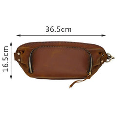 Handmade Brown LEATHER MEN Sling Bag Waist BAG LEATHER Fanny Pack FOR MEN - iwalletsmen