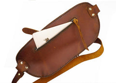 Handmade Brown LEATHER MEN Sling Bag Waist BAG LEATHER Fanny Pack FOR MEN - iwalletsmen