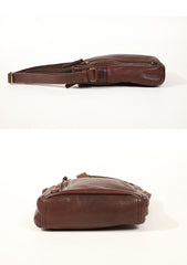 Cool Black LEATHER MEN'S 8 INCHES Small Side BAGs Vertical Coffee MESSENGER BAGs Courier BAG FOR MEN - iwalletsmen