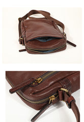 Cool Black LEATHER MEN'S 8 INCHES Small Side BAGs Vertical Coffee MESSENGER BAGs Courier BAG FOR MEN - iwalletsmen