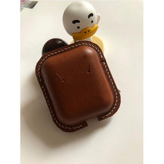 Handmade Brown Leather AirPods 1,2 Case Leather AirPods Case 1,2 Airpod Case Cover - iwalletsmen