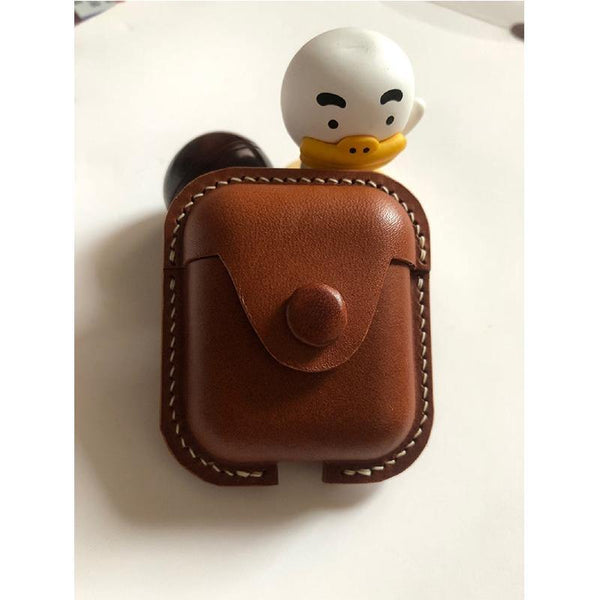 Handmade Brown Leather AirPods 1,2 Case Leather AirPods Case 1,2 Airpod Case Cover - iwalletsmen