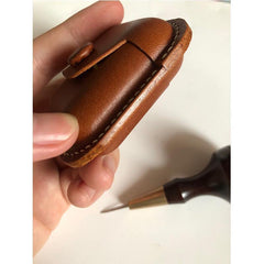 Handmade Brown Leather AirPods 1,2 Case Leather AirPods Case 1,2 Airpod Case Cover - iwalletsmen