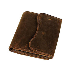 Handmade Brown Leather Mens Trifold Billfold Wallets With Coin Pocket Small Wallet for Men - iwalletsmen