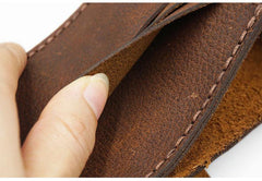 Handmade Brown Leather Mens Bifold Billfold Wallets Slim Small Wallet for Men - iwalletsmen