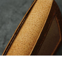 Handmade Brown Leather Mens Slim License Wallets Slim Bifold Card Wallet for Men - iwalletsmen