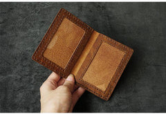 Handmade Blue Leather Mens Slim License Wallets Slim Bifold Card Wallet for Men - iwalletsmen