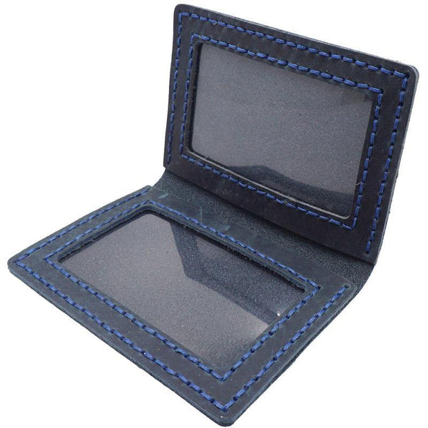 Handmade Blue Leather Mens Slim License Wallets Slim Bifold Card Wallet for Men - iwalletsmen
