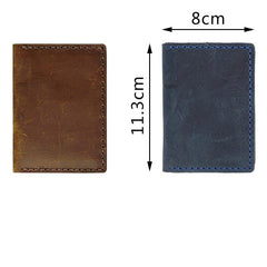 Handmade Blue Leather Mens Slim License Wallets Slim Bifold Card Wallet for Men - iwalletsmen