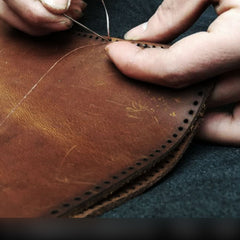 Handmade Coffee Leather Mens Trifold Billfold Wallet With Coin Pocket Brown Small Wallet for Men - iwalletsmen