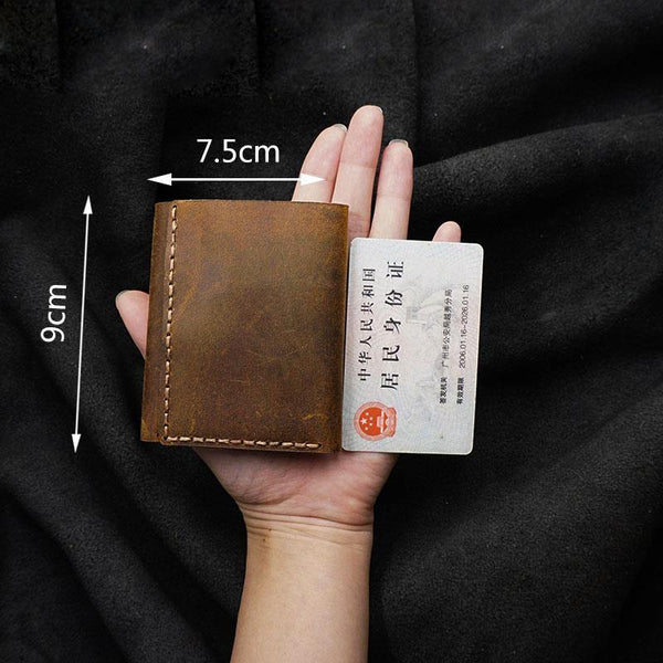Handmade Brown Leather Mens Trifold Billfold Wallet With Front Pocket Wallet for Men - iwalletsmen