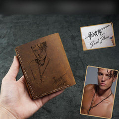 Handmade Brown Leather Mens Trifold Billfold Wallets With License Slot Small Wallet for Men - iwalletsmen