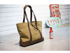 Handmade Canvas Leather Cool Mens Tote Bag Canvas Handbag Canvas Tote Canvas Messenger Bag for Men Women - iwalletsmen
