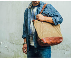 men with tote bags​ Cool Tote Bags for Men Mens Canvas Tote Canvas And Leather Tote Best Men's Tote Bags
