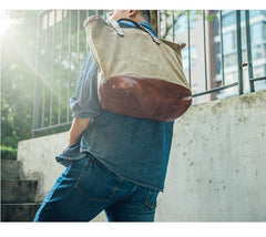 Cool Canvas Leather Cool Mens Tote Bag Canvas Handbag Canvas Tote Canvas Messenger Bags for Men Women - iwalletsmen