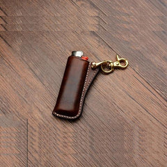 Handmade Coffee Bic j3 j5 j6 Leather Lighter Cases Leather Bic j3 j5 j6 Lighter Holder Leather Bic j3 j5 j6 Lighter Covers For Men - iwalletsmen