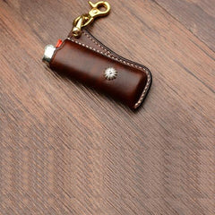 Handmade Coffee Bic j3 j5 j6 Leather Lighter Cases Leather Bic j3 j5 j6 Lighter Holder Leather Bic j3 j5 j6 Lighter Covers For Men - iwalletsmen