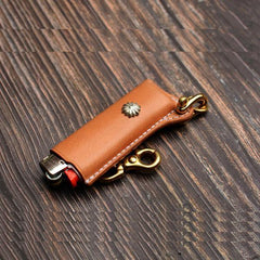 Handmade Coffee Bic j3 j5 j6 Leather Lighter Cases Leather Bic j3 j5 j6 Lighter Holder Leather Bic j3 j5 j6 Lighter Covers For Men - iwalletsmen