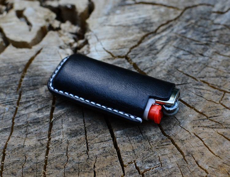 Handmade Coffee Bic j3 j5 j6 Leather Lighter Cases Leather Bic j3 j5 j6 Lighter Holder Leather Bic j3 j5 j6 Lighter Covers For Men - iwalletsmen