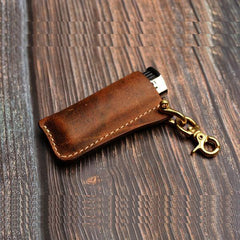 Handmade Coffee Bic j3 j5 j6 Leather Lighter Cases Leather Bic j3 j5 j6 Lighter Holder Leather Bic j3 j5 j6 Lighter Covers For Men - iwalletsmen