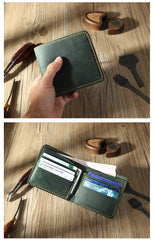 Handmade Coffee Leather Bifold Billfold Personalized Mens Bifold Wallet for Men - iwalletsmen