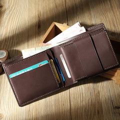 Handmade Coffee Leather Bifold Billfold Wallets Personalized Mens Bifold Wallet for Men - iwalletsmen