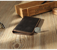 Handmade Black Leather Mens Card Holders Wallet Personalized Bifold Card Wallets for Men - iwalletsmen