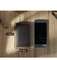 Handmade Coffee Leather Mens Card Holders Wallet Personalized Bifold Card Wallets for Men - iwalletsmen