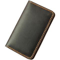 Handmade Black Leather Mens Card Holders Wallet Personalized Bifold Card Wallets for Men - iwalletsmen