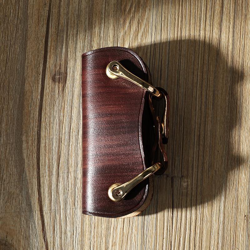 Handmade Green Leather Mens Keys Holder Keys Wallet Car Key Holders Green Key Pouch for Men - iwalletsmen