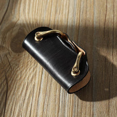 Handmade Black Leather Mens Keys Holder Keys Wallet Car Key Holders Black Key Pouch for Men - iwalletsmen
