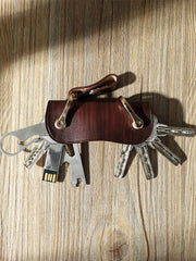 Handmade Black Leather Mens Keys Holder Keys Wallet Car Key Holders Black Key Pouch for Men - iwalletsmen