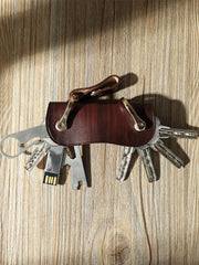 Handmade Green Leather Mens Keys Holder Keys Wallet Car Key Holders Green Key Pouch for Men - iwalletsmen
