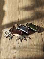 Handmade Black Leather Mens Keys Holder Keys Wallet Car Key Holders Black Key Pouch for Men - iwalletsmen