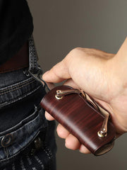 Handmade Green Leather Mens Keys Holder Keys Wallet Car Key Holders Green Key Pouch for Men - iwalletsmen