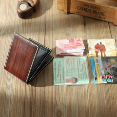 Handmade Black Leather Mens Licenses Wallet Personalize Bifold License Card Wallets for Men - iwalletsmen