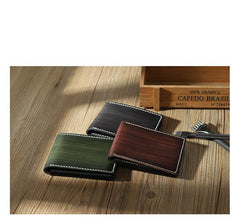 Handmade Green Leather Mens Licenses Wallet Personalize Bifold License Card Wallets for Men - iwalletsmen