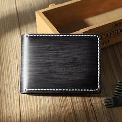 Handmade Black Leather Mens Licenses Wallet Personalize Bifold License Card Wallets for Men - iwalletsmen