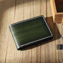 Handmade Green Leather Mens Licenses Wallet Personalize Bifold License Card Wallets for Men - iwalletsmen