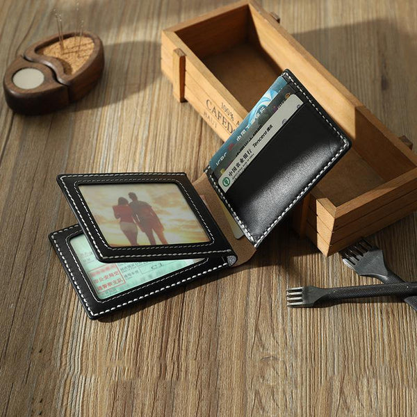 Handmade Leather Mens Licenses Wallet Personalize Bifold License Card Wallets for Men - iwalletsmen