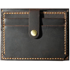 Handmade Blue Leather Mens Slim Front Pocket Wallet Personalized Slim Card Wallets for Men - iwalletsmen
