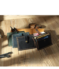 Handmade Blue Leather Mens Trifold Billfold Personalized Trifold Small Wallets for Men - iwalletsmen