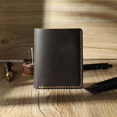 Handmade Blue Leather Mens Trifold Billfold Personalized Trifold Small Wallets for Men - iwalletsmen