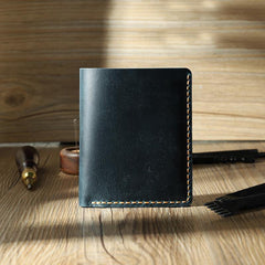 Handmade Coffee Leather Mens Trifold Billfold Personalized Trifold Small Wallets for Men - iwalletsmen
