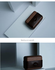 Handmade Green Leather Wood AirPods 1,2 Case with Eye Custom Leather AirPods 1,2 Case Airpod Case Cover - iwalletsmen