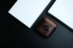 Handmade Green Leather Wood AirPods 1,2 Case with Eye Custom Leather AirPods 1,2 Case Airpod Case Cover - iwalletsmen