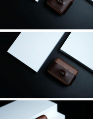 Handmade Green Leather Wood AirPods 1,2 Case with Eye Custom Leather AirPods 1,2 Case Airpod Case Cover - iwalletsmen