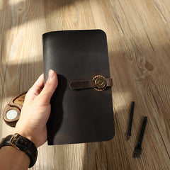 Handmade Mens Clutch Travel Wallets Personalized Coffee Leather Passport Wallets for Men - iwalletsmen