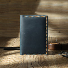 Handmade Blue Mens Slim Travel Wallets Personalized Leather Passport Wallets for Men - iwalletsmen